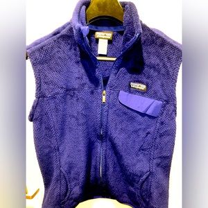 Womens Mint PATAGONIA Polartec Fleece Zip Front Vest Purple Polyester Sz XL $$$